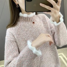 JOY NARA 여성용 포근한 반폴라 니트