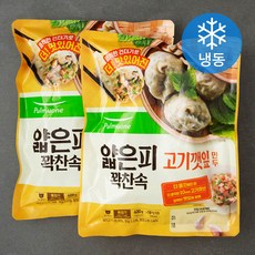 풀무원 얇은피 꽉찬속 고기깻잎만두 (냉동), 400g, 2개