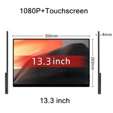 노트북모니터 휴대용 모니터 12인치 20인치 144hz 노트북 확장 17.3 인치 터치스크린 휴대용 모니터 유리, 03 13.3 inch touch_03 미국 플러그