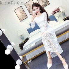 [Kingfishe]오피스룩 레이스 원피스 여성 슬림핏 219dian25219BT08