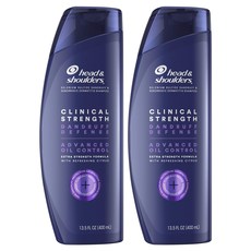 NEW 헤드앤숄더 클리니컬 스트렝스 지성용 지루성 두피 전용 비듬샴푸 400ml, 400ml x 2개
