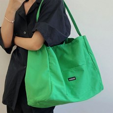 빌드온 심플 데일리 쇼퍼 빅사이즈 에코백
