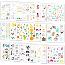 투영디자인 다이어리 꾸미기 인스스티커 28종세트, 혼합 색상, 1세트