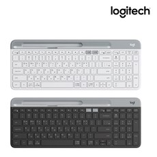 로지텍코리아 [정품] K580 무선 블루투스 키보드 2가지 색상 한글각인 자판 + 스마트폰 거치대 증정, 퓨어 화이트+스마트폰 거치대