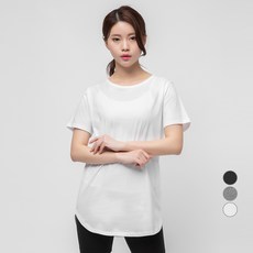 캐럿 여성용 반팔 레이어링 티셔츠