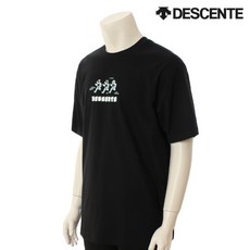 [데상트] 공용 런투게더 그래픽 반팔티 블랙 SM323OTS71 SM323OTS71BLK0