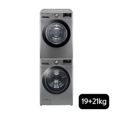 LG전자 LG 트롬 실버 건조기 19kg(RH19VTAN)+21kg 세탁기(F21VDAP), 단일옵션