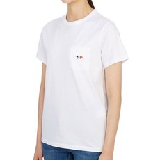 [메종키츠네] 트리컬러 폭스 패치 포켓 클래식 FW00107KJ0010 P100 여자 반팔티셔츠