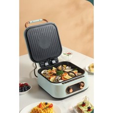 레트로멀티그릴 홈파티 멀티그릴 양면 2in1, 마카롱 그린