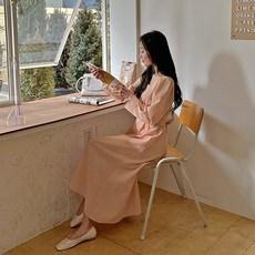 핫핑 [LOVB] L-956 스퀘어넥 롱원피스