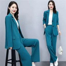 가은무역 TZ081212 봄가을 여성 정장 세트 자켓+바지 루즈핏 빅사이즈 허리밴딩 캐주얼룩