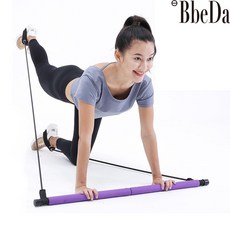 빼다 올인원 전신운동 텐션바 BBEDA1 전신 스쿼트 튜빙밴드 멀티 짐스틱 필라테스봉, 퍼플