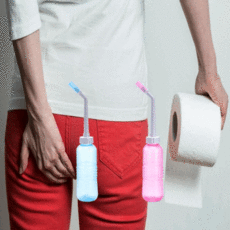 유파트너 보관용파우치+560ml 대용량 가벼운 수동 방수 휴대용 비데 구입 여행 필수품 비데기, 1개