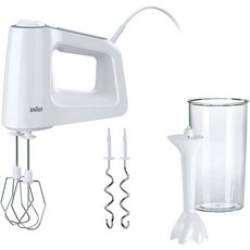 Braun MultiMix 핸드믹서 거품기 도우 600ml 및 계량 컵 500W 화이트, HM 3105 - 3 in 1