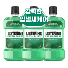 리스테린 후레쉬 버스트 구강청결제, 1L, 3개