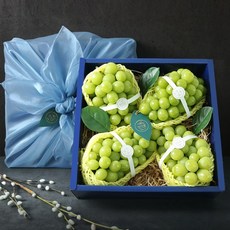 [바로출고][선물세트][맛다름] 프리미엄 샤인머스켓 2.6kg내외 4송이(송이당 650~700g내외) 선물세트 + 크리스탈보자기+아이스박스포장, 1box, 2.6KG