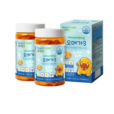 뉴트리디데이 베이비 앤 키즈 오메가3 츄어블 영양제, 60정, 2개