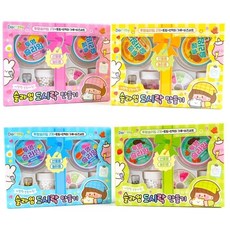 키즈카페 슬라임 만들기 세트, 1개, 분홍 + 노랑 + 파랑 + 연두