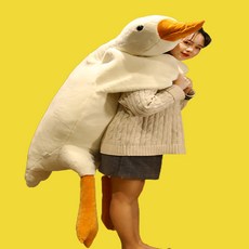 헬씨닷 대형 바디필로우 오리인형 거위인형 조규성인형 롱쿠션, 화이트160cm