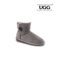 UGG 어그 호주 양가죽 클래식 미니 버튼 부츠 방수 그레이 OB362