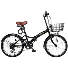 20 인치 접이식 자전거 SHIMANO 6 단 변속 전 바구니 led 라이트 락 자물쇠, 블랙
