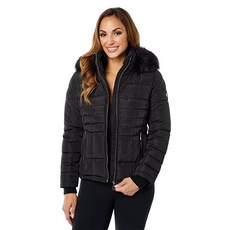 캘빈클라인 Short Faux Fur Trimmed Puffer - Black