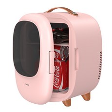 샤오미 베이스어스 저소음 미니온냉장고 가정 사무실 자동차 차량 화장품 온냉장고 8L, Pink
