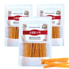 멍도락 국내수제간식 소힘줄스틱 소힘줄 100% 치아치석관리 스트레스해소 강아지껌, 3개
