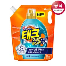 테크 특유취제거 액체 리필 2L 일반 스파클링프레쉬 액체세제, 1개