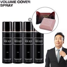 박명수 헤어리치 박명수 흑채 스프레이 120g 4개+사은품 흑채스프레이 스프레이흑채~증모제, 1개, 흑갈색4개