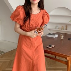 여왕 폐하 롱원피스 여름원피스 퍼프소매원피스