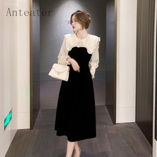 [Anteater]여성 가을 예쁜 베이비 카라 벨벳 원피스 GF6 680113