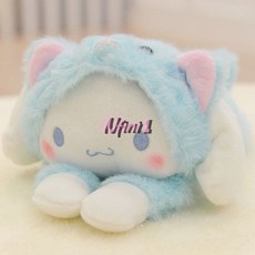 [엔피니원] 산리오 캐릭터 고양이 베개 쿠션 봉제 인형, 3. 블루 고양이 시나모롤 22cm