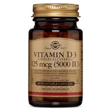 솔가 비타민 D3 5000IU 베지터블 캡슐, 60개입, 1개