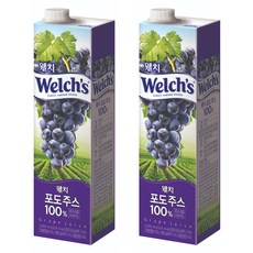 웰치스 포도 주스 종이팩, 1L, 2개