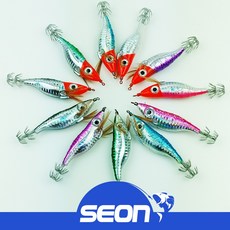세온피싱 느믄타에기 홀로그램 왕눈이 문어 갑오징어 수평에기 에기, 수평 홀로그램 블랙