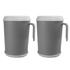 생활엔 핸디형 미니 음식물컵 1L 2p, 그레이 + 화이트