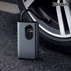 샤오미 베이스어스 차량용 무선 2500mAh 휴대용 타이어 에어펌프 공기압 주입기, 실버