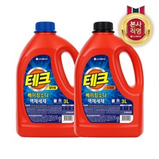 [엘지생활건강] 테크 베이킹소다 액체 세탁세제 용기 3L x 2개 일반/드럼 택 1, 선택:드럼