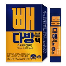 순수식품 빼다방 블랙 커피 다이어트 음료 가르시니아 방탄커피 MCT오일 1박스(총 100포) 실속형 체지방감소 건강기능식품, 1.5g, 100개, 1.5g