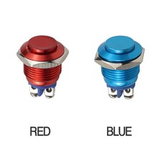 버튼 19mm(BLUE RED)마이크로스위치 푸시버튼 푸쉬버튼 스위치 원형/파킹랜드, BLUE