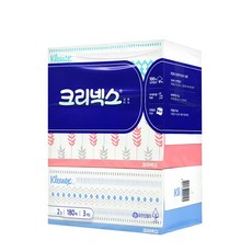 크리넥스 클래식 천연펄프 미용티슈 2겹 180매, 3개입, 1팩