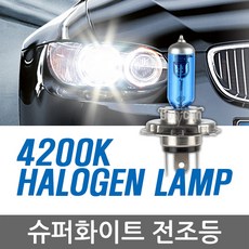 슈퍼화이트 할로겐 램프 전조등, 1개, H4