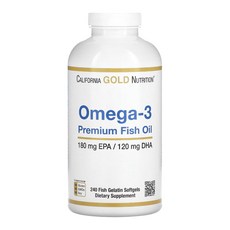 캘리포니아골드뉴트리션 오메가3 피쉬오일 180mg EPA 120mg DHA 240캡슐, 1개, 기본