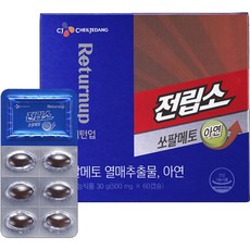 리턴업 전립소 쏘팔메토 아연, 60정, 1개