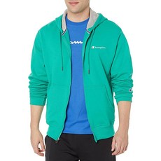 Champion 남성용 파워블렌드 그래픽 풀 지퍼 후디 네이비-y08160 Medium