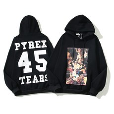 pyrex 45 tears 기모 후드티 오버핏 남여공용 겨울 가을