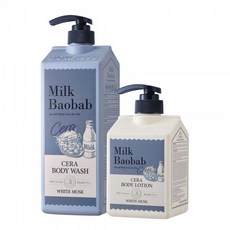 밀크바오밥 세라 바디워시 1200ml+세라 바디로션 600ml(화이트머스크), 1세트