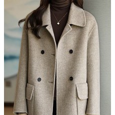 패션시그널 아웃빅포켓 더블버튼 기모 코트
