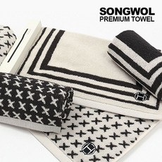 송월 호텔컬렉션 고급핸드타월 5장, 디자인:엑스34